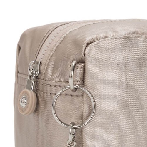 Kipling Gleam Metallic Pouches Beige | AU3687PBJ