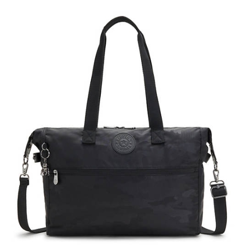 Kipling Ilia Tote Bags Black Camo | AU5932RWV