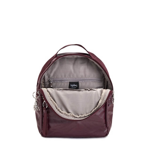 Kipling Kae Classic Metallic Backpacks Burgundy | AU6854YVP