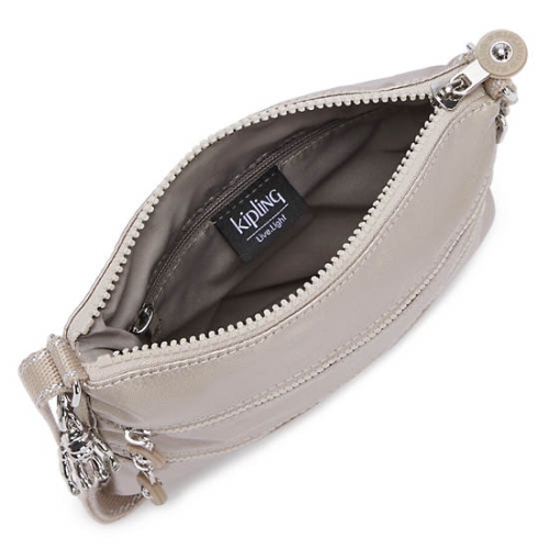 Kipling Keiko Metallic Crossbody Mini Bags Beige | AU2679BVP