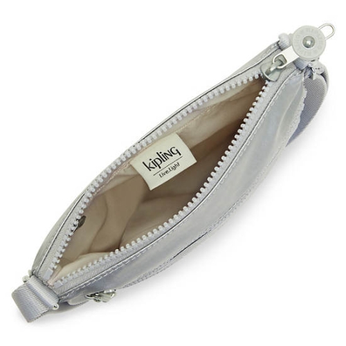 Kipling Keiko Metallic Crossbody Mini Bags Silver | AU3027XCJ