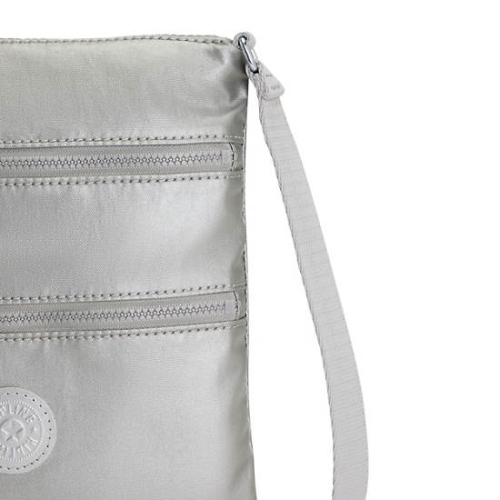 Kipling Keiko Metallic Crossbody Mini Bags Silver | AU3027XCJ