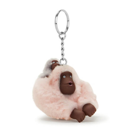 Kipling Mom And Baby Classic Monkey Keychains Pink | AU4783OPK