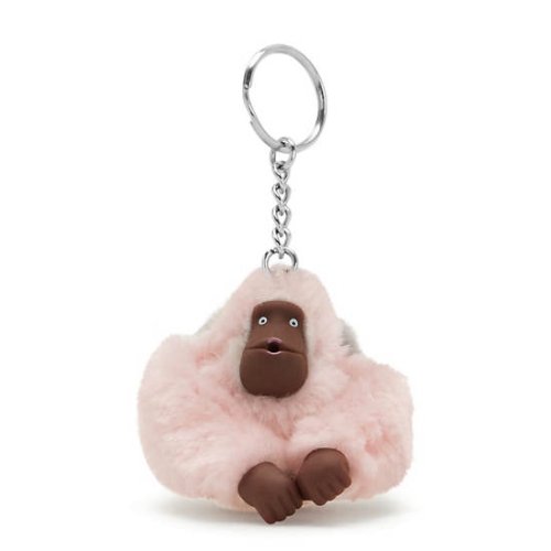 Kipling Mom And Baby Classic Monkey Keychains Pink | AU4783OPK