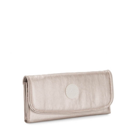 Kipling Money Land Metallic Snap Wallets Beige | AU0648RLD