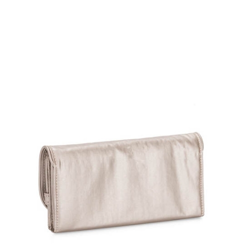 Kipling Money Land Metallic Snap Wallets Beige | AU0648RLD