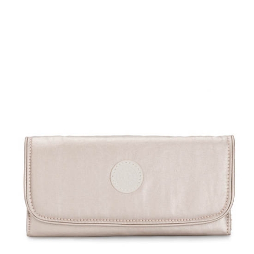 Kipling Money Land Metallic Snap Wallets Beige | AU0648RLD