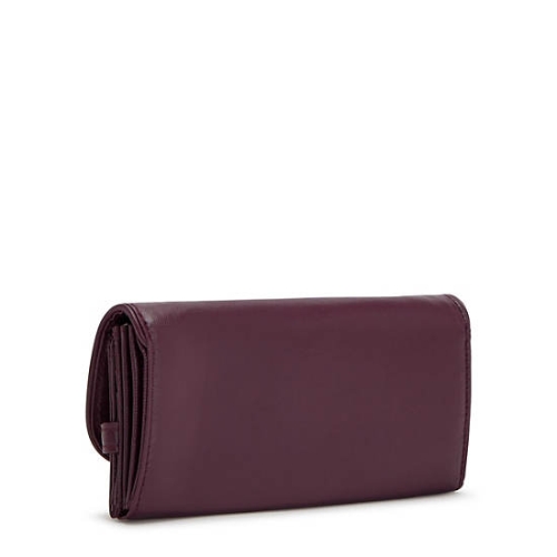 Kipling Money Land Metallic Snap Wallets Burgundy | AU2061BSV