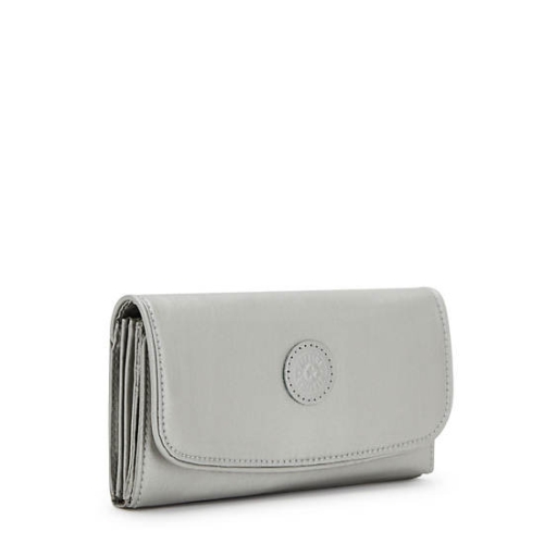 Kipling Money Land Metallic Snap Wallets Silver | AU9031TJC