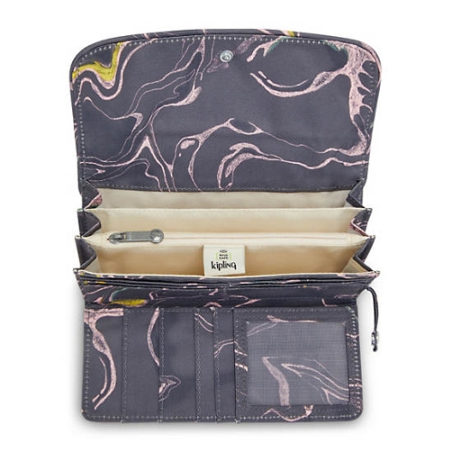 Kipling Money Land Printed Snap Wallets Grey | AU4320VDK