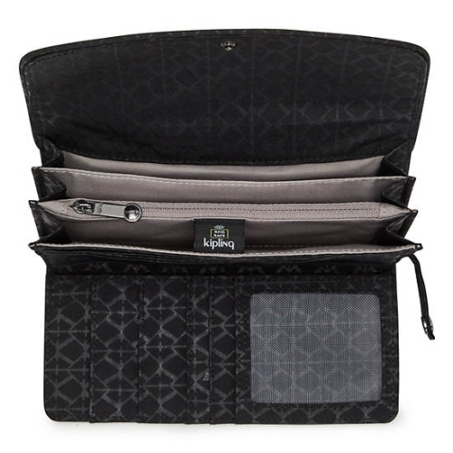 Kipling Money Land Printed Snap Wallets Black | AU8145XZY