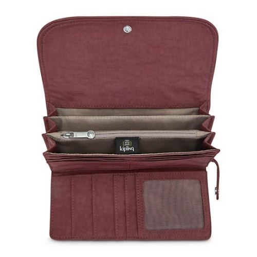 Kipling Money Land Snap Wallets Burgundy | AU8129QTJ