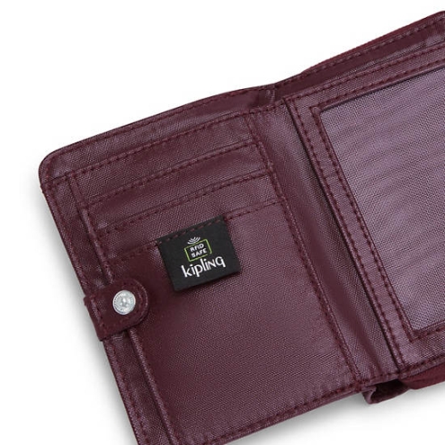 Kipling Money Love Metallic Small Wallets Burgundy | AU6973DWC