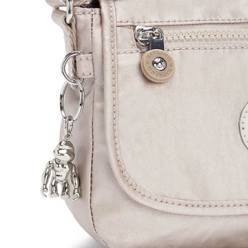 Kipling Sabian Metallic Crossbody Mini Bags Beige | AU8210LCW