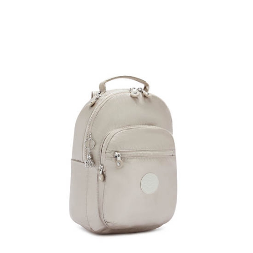 Kipling Seoul Small Metallic Tablet Backpacks Beige | AU2564LMP