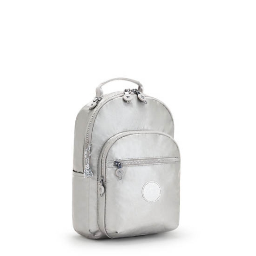 Kipling Seoul Small Metallic Tablet Backpacks Silver | AU8205LTG