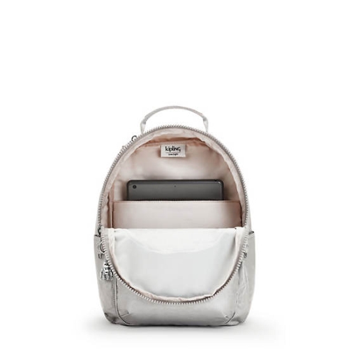 Kipling Seoul Small Metallic Tablet Backpacks Silver | AU8205LTG