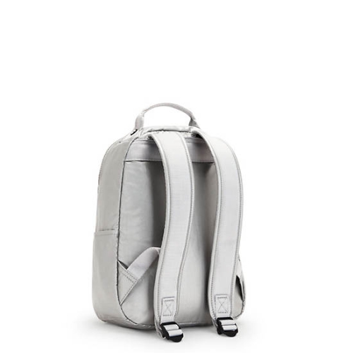 Kipling Seoul Small Metallic Tablet Backpacks Silver | AU8205LTG