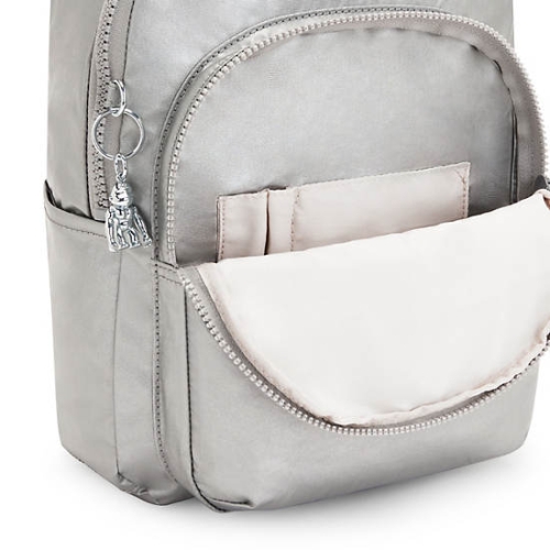 Kipling Seoul Small Metallic Tablet Backpacks Silver | AU8205LTG