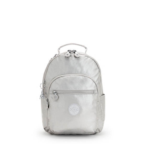 Kipling Seoul Small Metallic Tablet Backpacks Silver | AU8205LTG