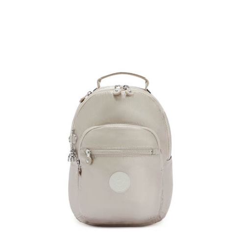 Kipling Seoul Small Metallic Tablet Laptop Backpacks Metal | AU5419CMH