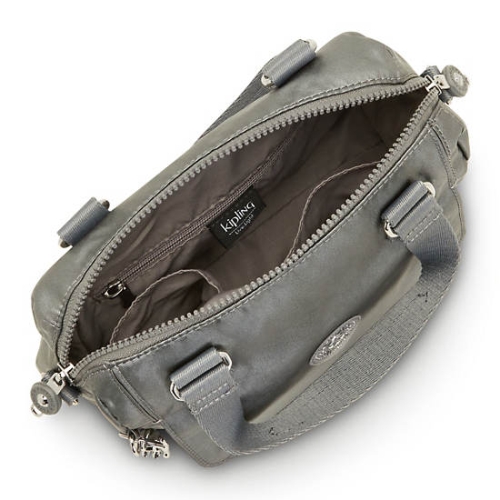 Kipling Zeva Metallic Handbags Grey | AU1780UXJ