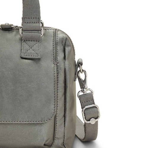 Kipling Zeva Metallic Handbags Grey | AU1780UXJ